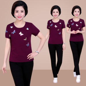 【老年运动装套装女夏价格】最新老年运动装套