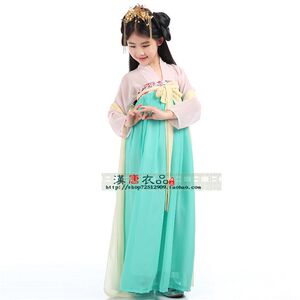贵妃儿童古装裙演出服汉服夏季新款套装古装古