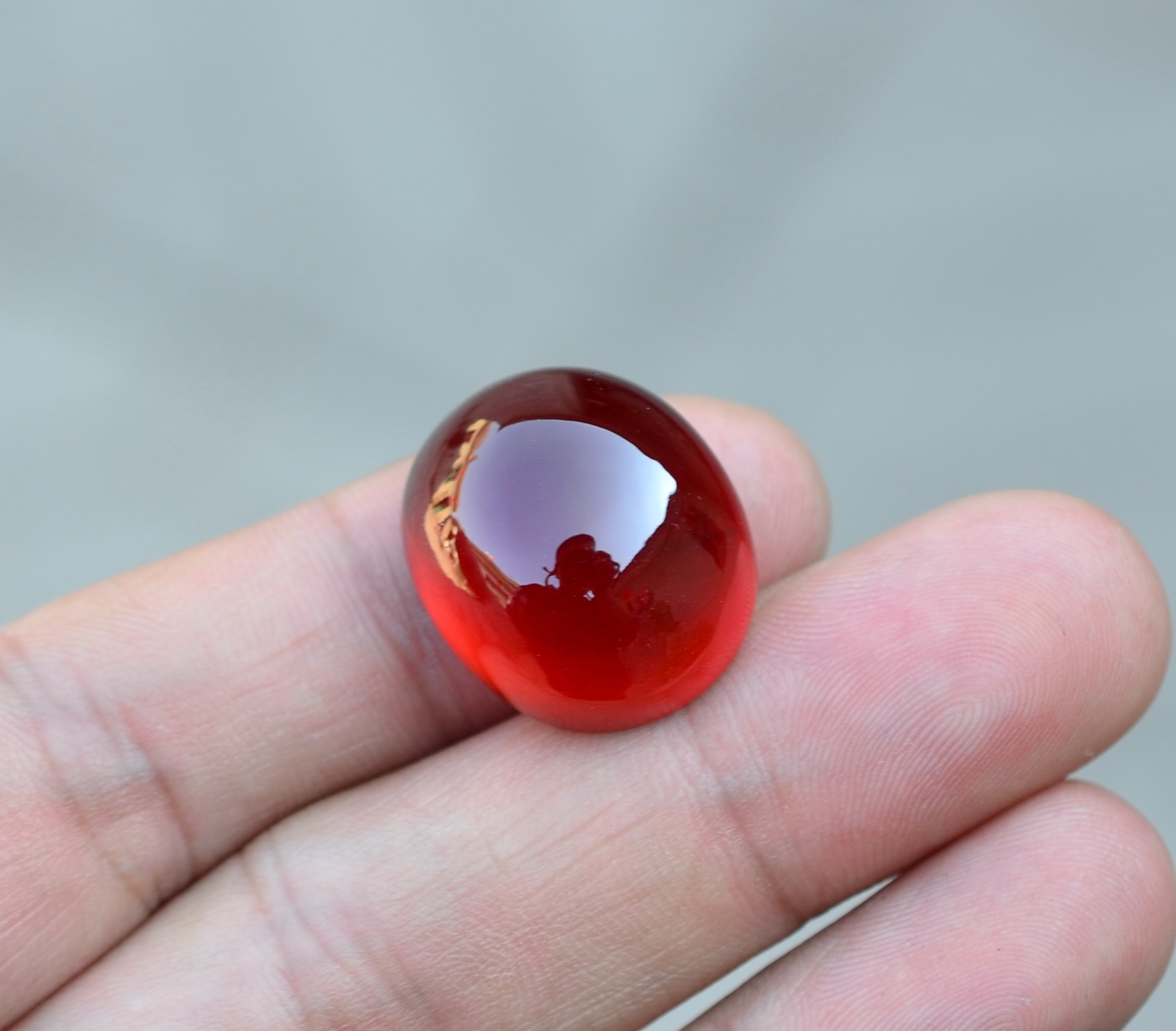 大颗粒天然橙色石榴石裸石鸽子蛋蛋面戒面晶莹剔透49.9克拉送证书