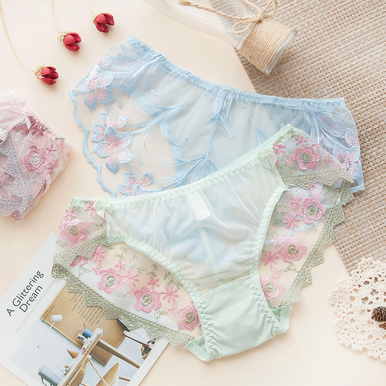 十块购 女内衣 女士内裤 性感刺绣花朵内裤 淘宝 现价:￥11.90 ￥ 8 .