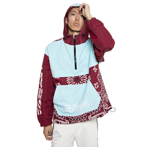 the vbrand杨文昊viho原创潮牌腰果花拼接连帽冲锋衣男装 span class=