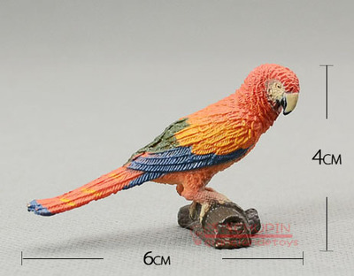 实心超精细散货仿真动物模型红色鹦鹉小鸟可爱小动物鸟类原始风