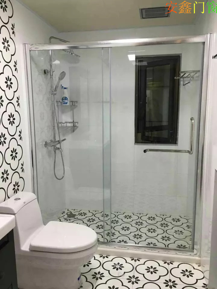 安鑫定制一字型浴室钢化玻璃门淋浴房卫生间沐浴门隔断火热促销