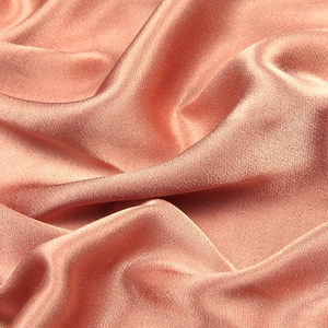 纯色色织欧美新款缎子缎麻纱桔红色夏季透气短袖衫连衣裙服装面料