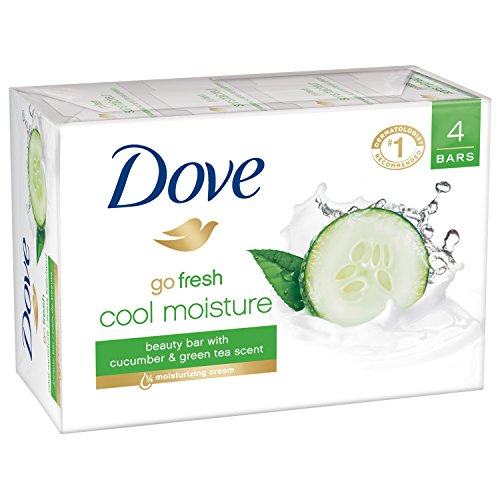 Dove go fresh Beauty Bar, Cucumber and Green Tea, 4 oz, 4 Ba