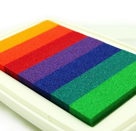 包邮月猫nj3纸用渐变彩色印台-慢干水性彩虹印泥橡皮章/手帐印台