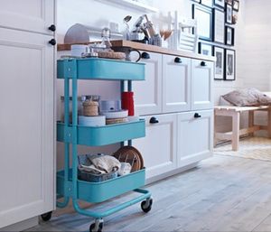 宜家拉斯克推车厨房置物架储物架带理发店收纳