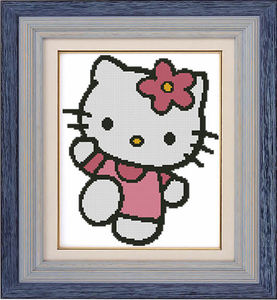 kt猫十字绣相框画hellokitty刺绣挂画凯蒂猫十字绣帮画线无印花