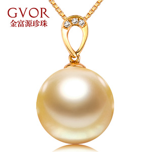 金富源珠宝 天18k金钻     mm金珍珠吊坠大颗粒好品质然