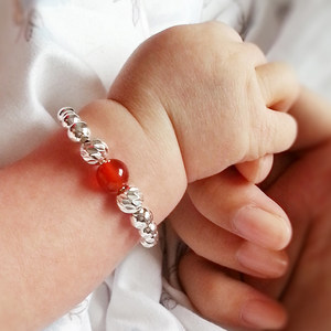 宝宝银脚镯子999纯银男婴儿图片