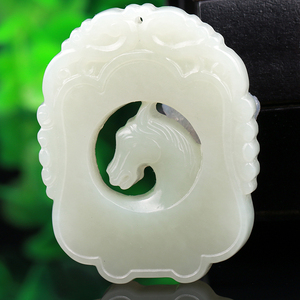 生肖马玉石吊坠图片