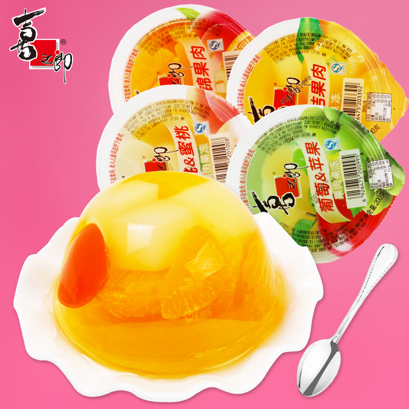 喜之郎什锦果肉果冻200g单个大果冻布丁儿童零食休闲食品