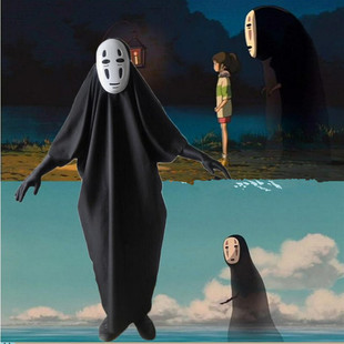 千与千寻cos 无脸男 cosplay服装衣服面具手套 全套派对动漫包邮