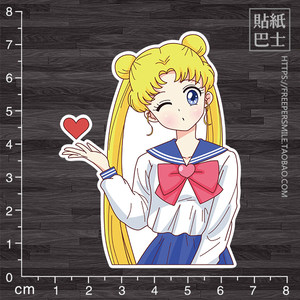 爱心少女卡通行李箱贴纸 防水冰箱贴保温杯贴纸 吉他 span class=h>