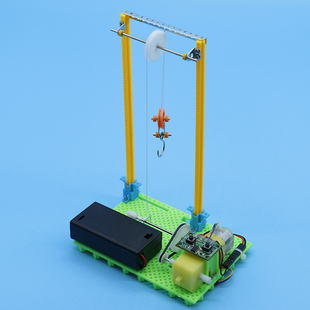 小學生科技小製作小發明 起重機 diy科學實驗玩具整套裝手工材料