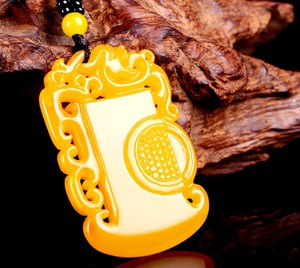 天然黄龙玉仿古龙牌子玉佩男女款玉石项链吊坠手工雕刻开光孤品