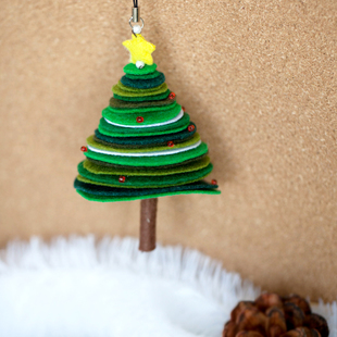 不织布材料包手工diy布艺 扭扭圣诞树挂件 吊饰挂饰