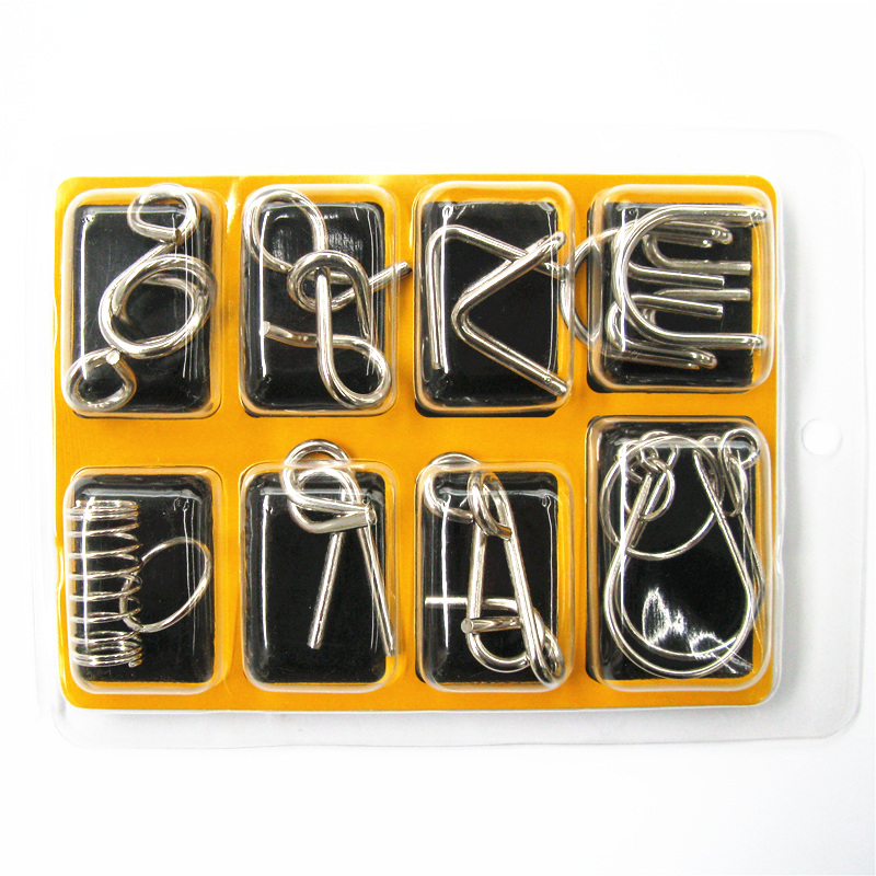 九连环8件套静态金属益智解环锁孔明锁中国古典智力玩具老少皆宜