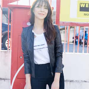 海宁真皮皮衣女士中长款2017春秋新款泡皮夹