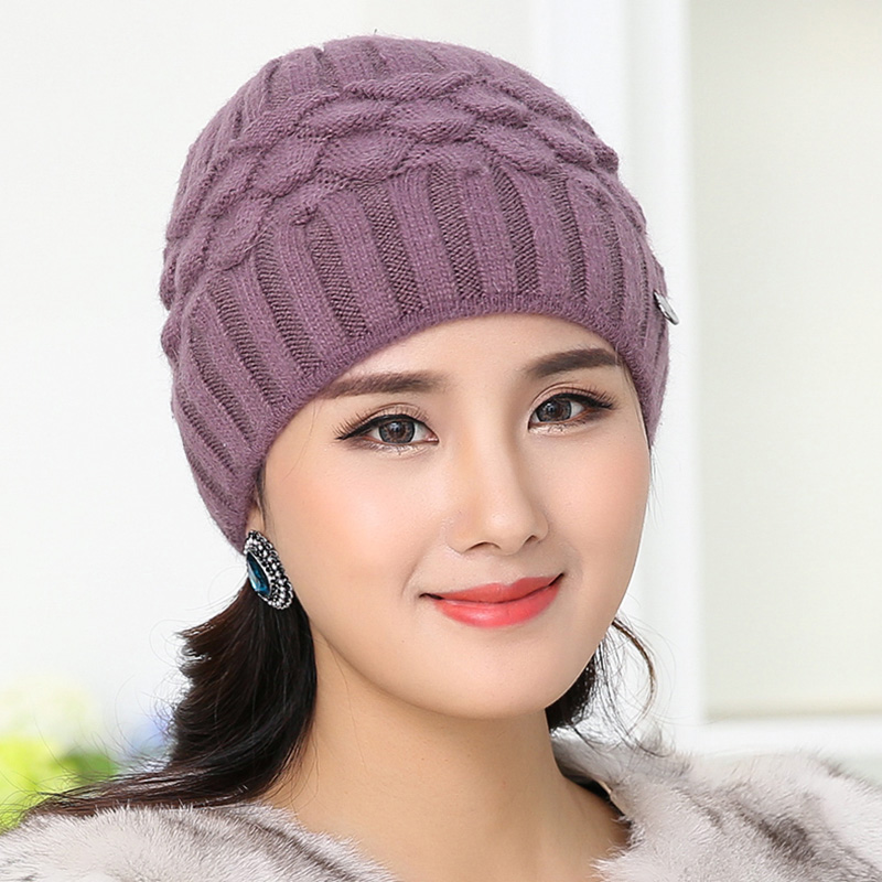 中老年女士帽子保暖秋冬季妈妈帽中年女式帽奶奶毛线帽老人针织帽
