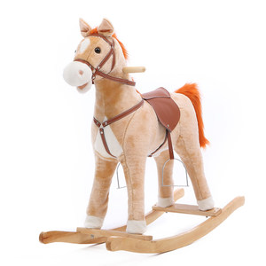 出口大号嘴尾动带音乐儿童木马毛绒木马摇马骑乘玩具