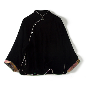 中式偏襟棉袄女款图片