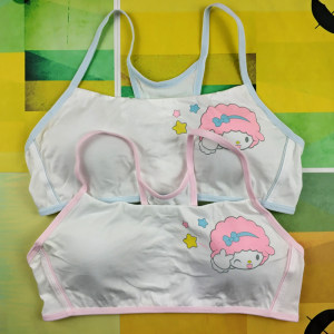 12-14岁学生内衣女童文胸发育期少女裹胸纯棉抹胸 胸垫防漏点胸罩