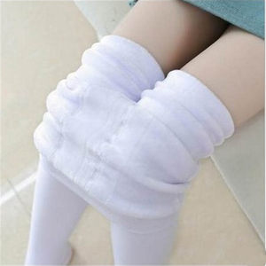 新款儿童秋冬季加绒加厚白色舞蹈袜柔软儿童高密锦纶 span class=h>连