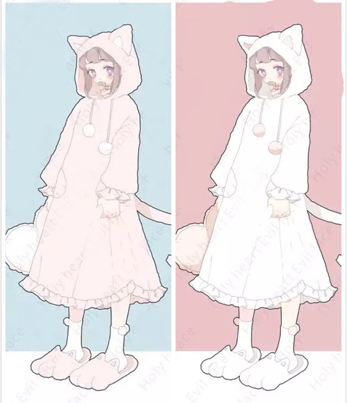 日系软妹少女秋冬甜美软萌妹lolita萌系可爱保暖居家睡衣女生裙子