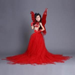 女童模特大赛翅膀创意比基尼儿童礼服泳衣维密秀t台t台秀超大码