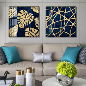 客厅铝合金装饰画玻璃镜面现代简约酒店样板房沙发背景墙挂画