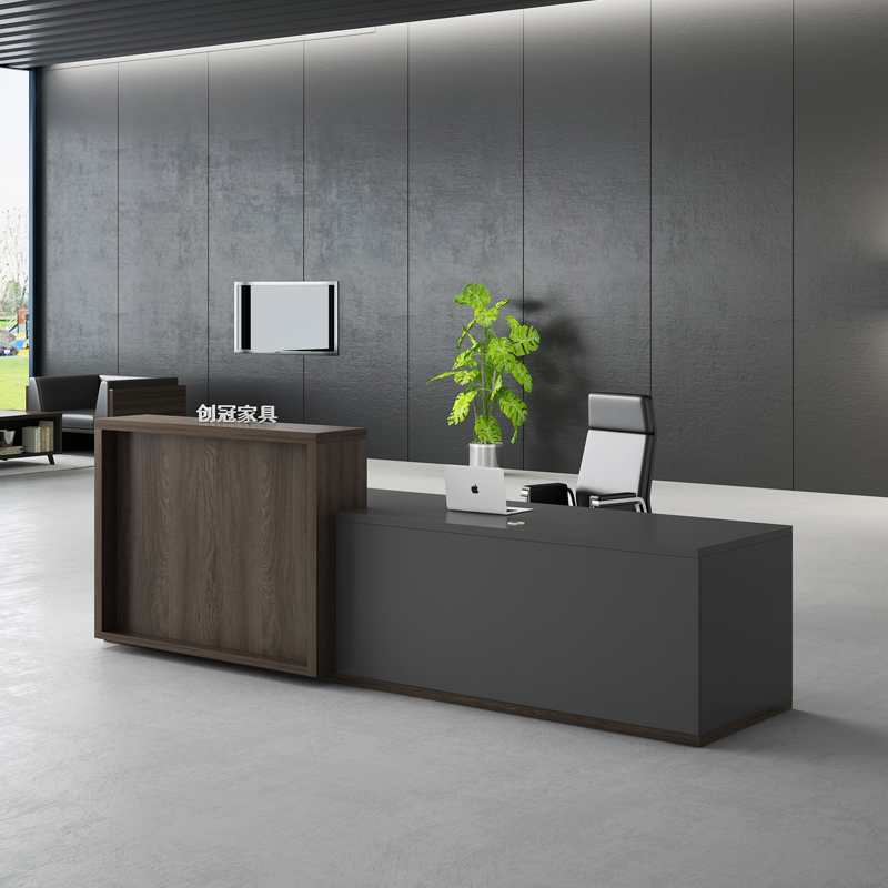 办公家具前台桌子简约现代接待台公司吧台桌收银柜台迎宾台办公桌