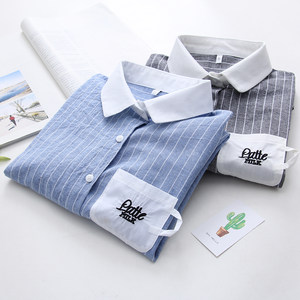 春装2018新款衬衫女休闲百搭韩范长袖女装20