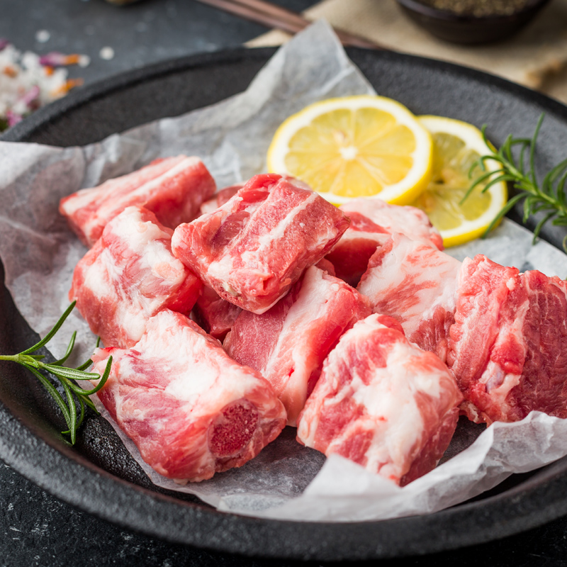 高金食品冷鲜肉 新鲜排骨纯排农家粮食猪现宰杀土猪肉肋排段450g