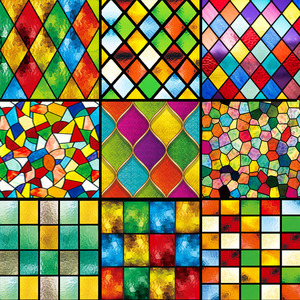 欧式彩色玻璃贴膜图片
