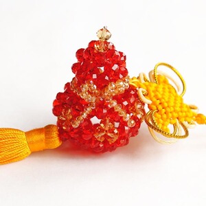 原创水晶汽车挂件挂饰 葫芦福禄平安中国结手工串珠diy饰品材料包