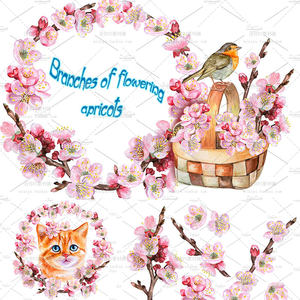 唯美桃花林 浪漫樱花瓣飘落VJ 婚礼led大屏幕视