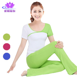 新款瑜伽服套装 春夏季中短袖莫代尔棉健身运