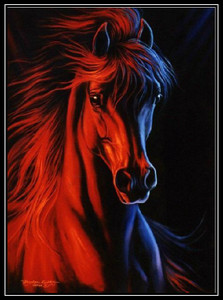 5d新款魔方钻 钻石画十字绣贴钻画 圆钻水钻冰与火马头马到成功