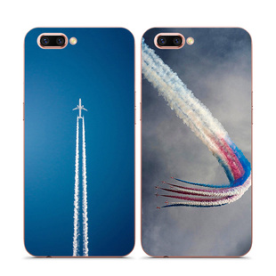 oppor9s plus r11 plus手机壳保护套硅胶飞机一飞冲天文艺天空云