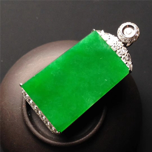 翡翠平安无事牌  span class=h>吊坠 /span> 男 女款 18k span class=