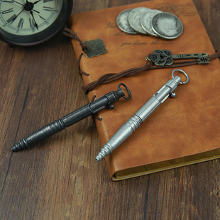 万马堂复古不锈钢战术笔枪栓锁设计耍酷装备珍藏送礼破窗防身书写