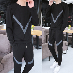 京东购物商城官网蘑菇街2018秋季新款男装卫衣套装休闲运动服