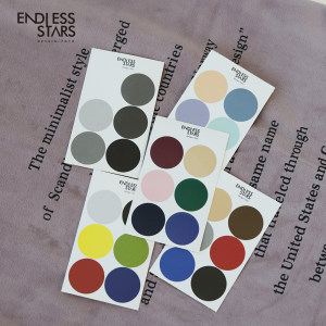 es| 韩国撞色风格纯色圆形贴纸ins风 span class=h>卡片 /span>贴纸