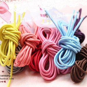 韩国发饰头饰儿童扎头绳长皮筋高弹力黑色彩色长发绳手工皮筋材 span