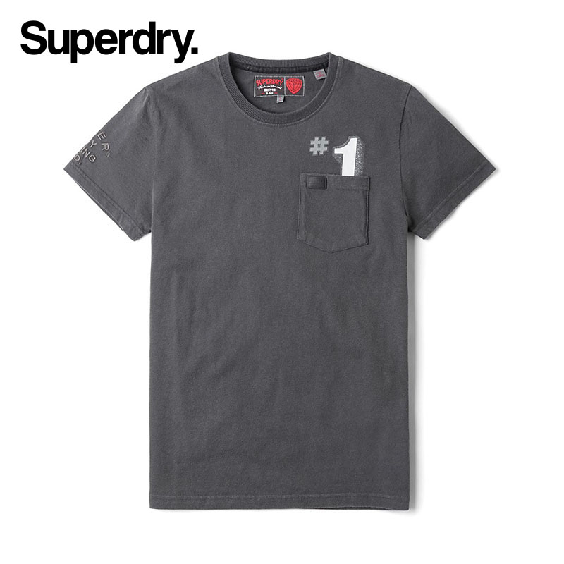 英国Superdry极度干燥春季男装新品短袖T恤男潮流字母印花直筒