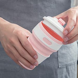 折叠水杯软硅胶可伸缩杯子图片