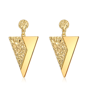 美国轻奢品牌昆西quancy意大利进口钛合金复刻三角耳环