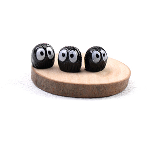 微景观摆件公仔龙猫小黑碳煤球奶油胶手机壳diy材料手工树脂配件