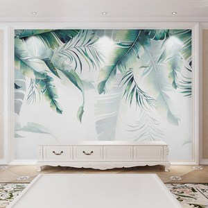 电视背景墙绘手绘壁画现代简约图片